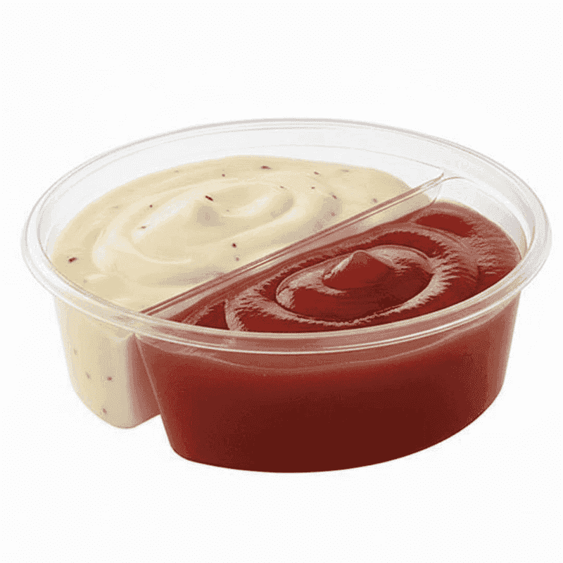 პლასტმასის სოუსის კონტეინერი 50cc 2 კუპე - 2