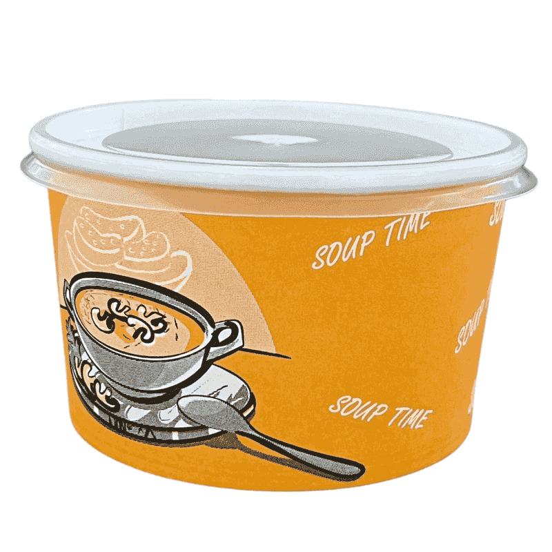 მუყაოს სუპის თასი სახურავით 500 ცალი - 2