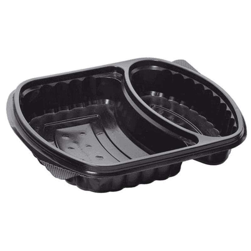 პლასტიკური 2 კუპე მენიუს კონტეინერი (სითბოგამძლე) - 2