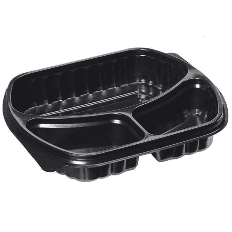 პლასტიკური 3 განყოფილებიანი საკვები კონტეინერი (სითბოგამძლე) - 2