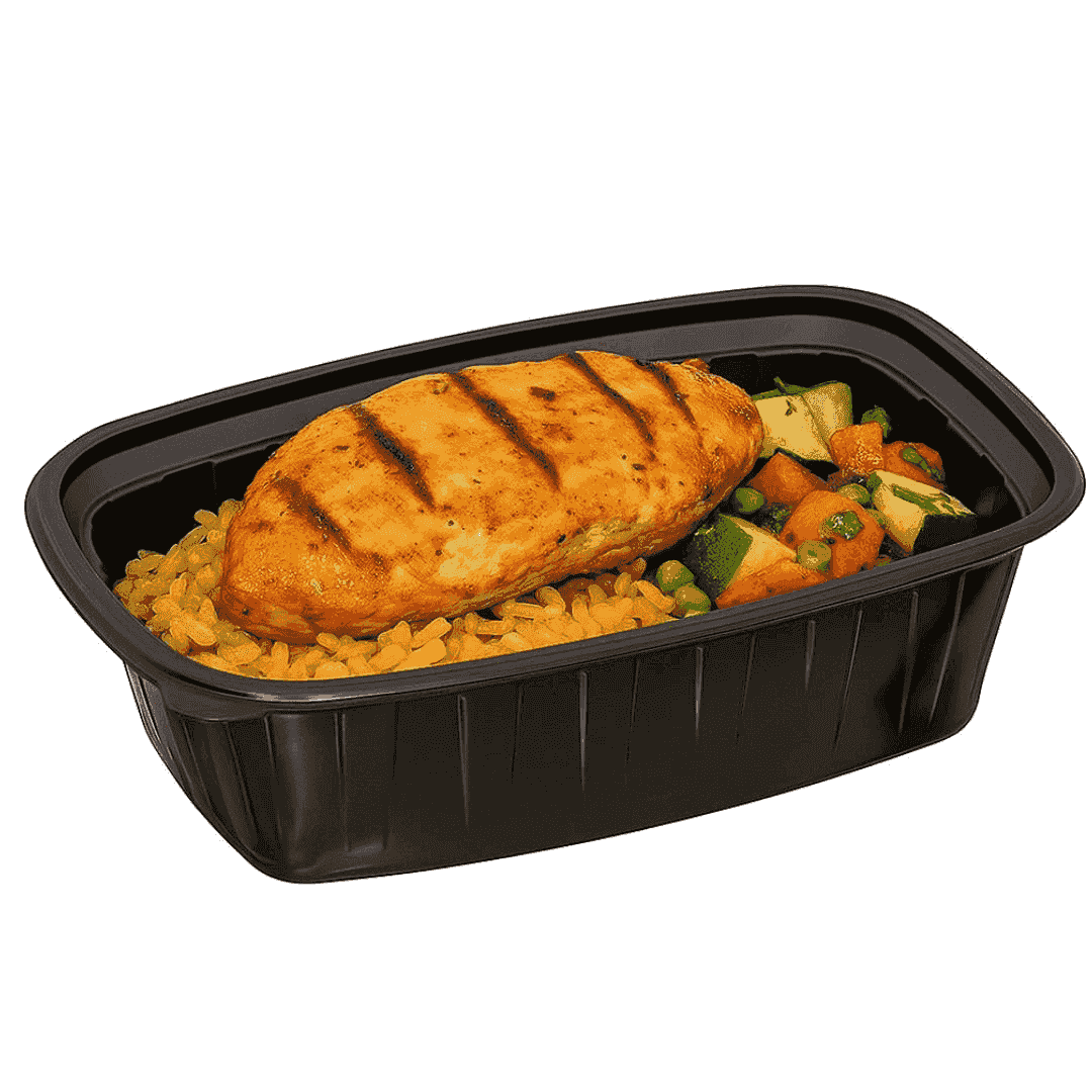 სითბოს რეზისტენტული პლასტიკური საკვები კონტეინერი 750 გრ - 3