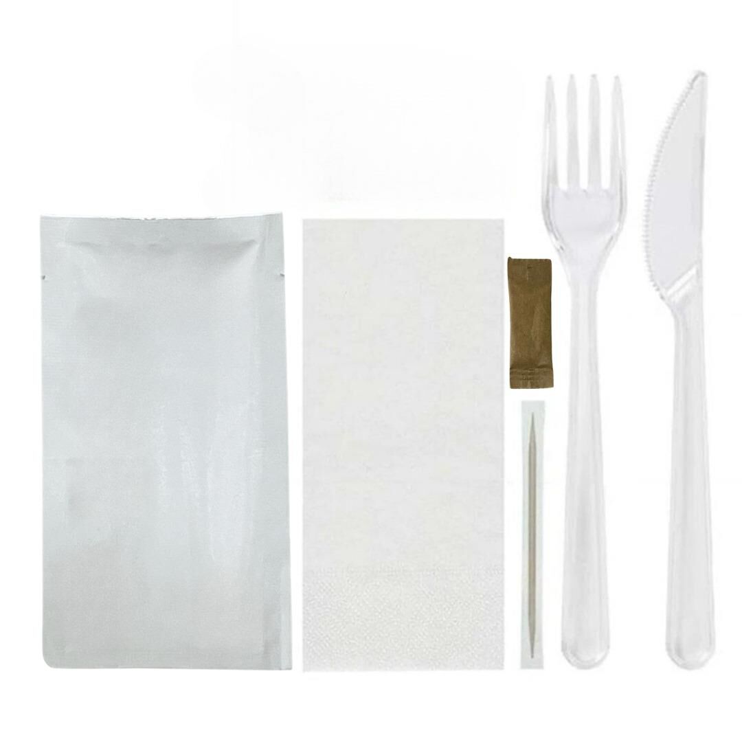 6 ცალი ძვირადღირებული ჩანგალი - დანის ნაკრები გამჭვირვალე