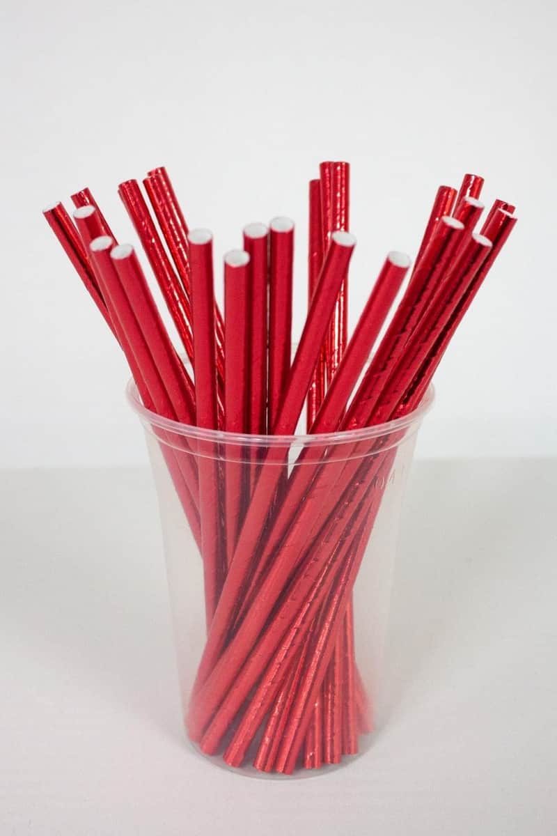 ქაღალდის ჩალის მეტალიზებული წითელი 25-ის