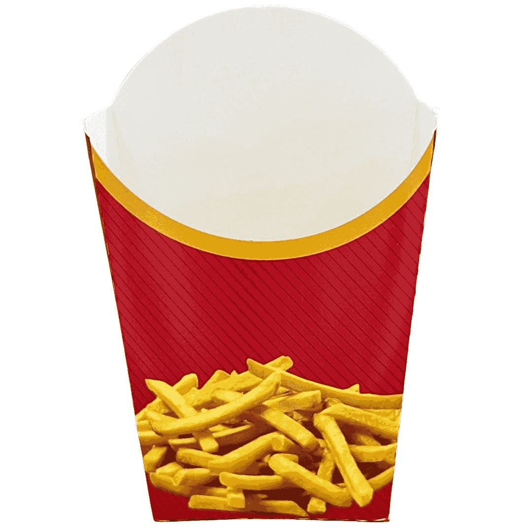 კარტოფილი ფრის ყუთი კონუსური დიდი ზომის