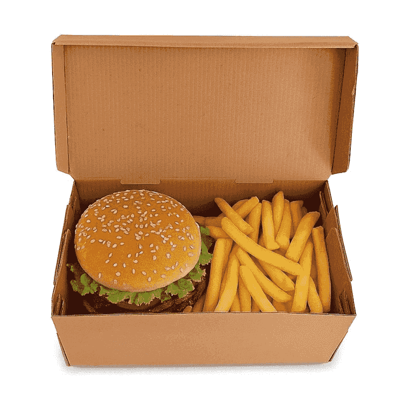 მიკრო ჰამბურგერის ყუთი 20x12x9,3სმ 100 ცალი - 2