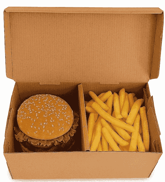 მიკრო ჰამბურგერის ყუთი 20x12x9,3სმ 100 ცალი - 4