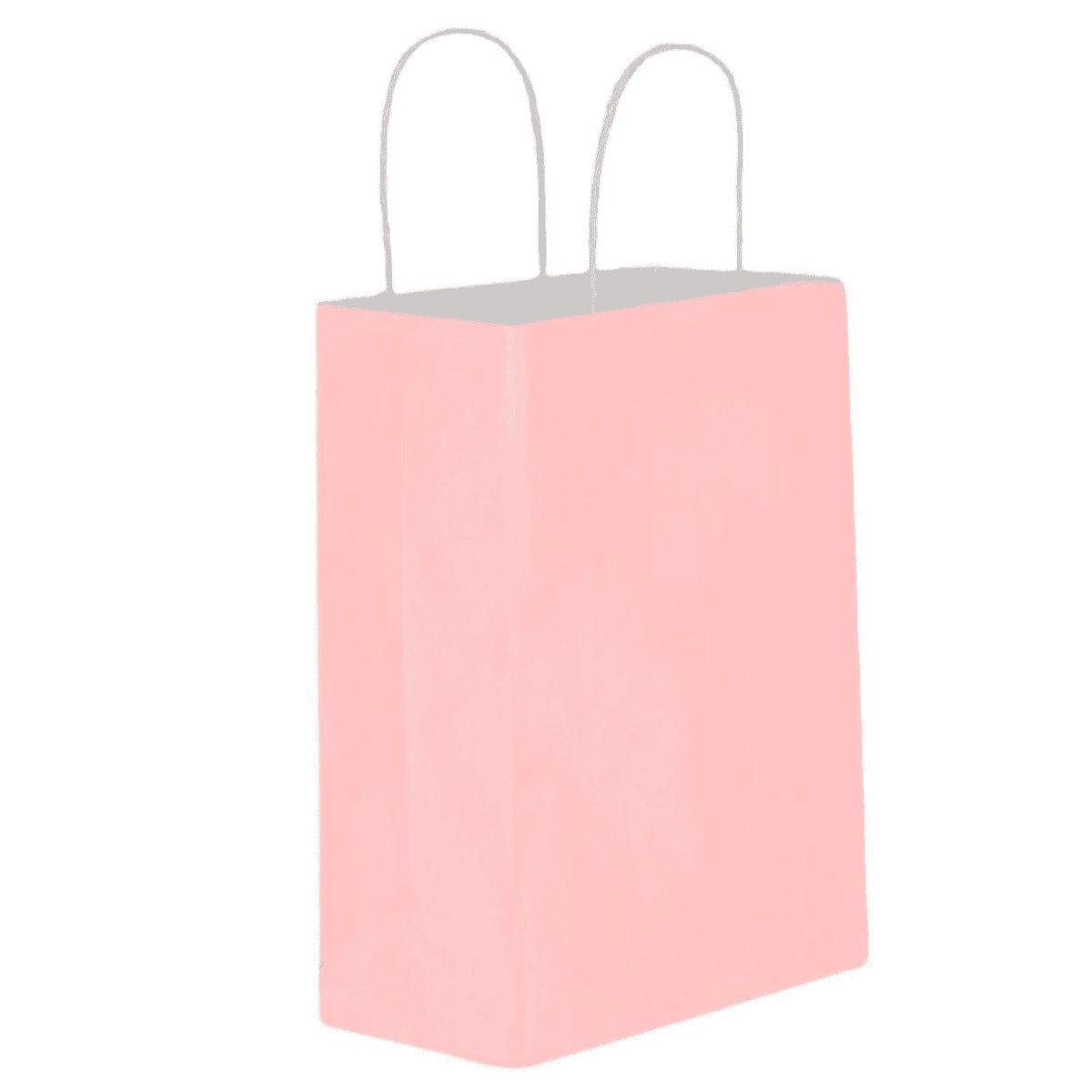 ღია ვარდისფერი ქაღალდის ჩანთა გრეხილი სახელურით 32x40x12 სმ