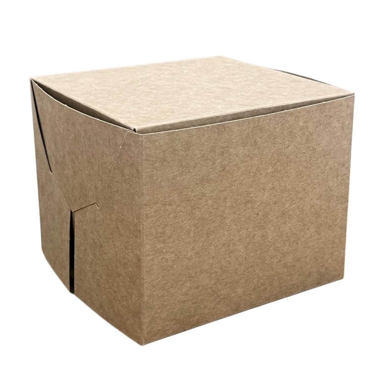 კრაფტის ერთჯერადი ტორტის ყუთი 12x12x10 სმ 100 ც - 2