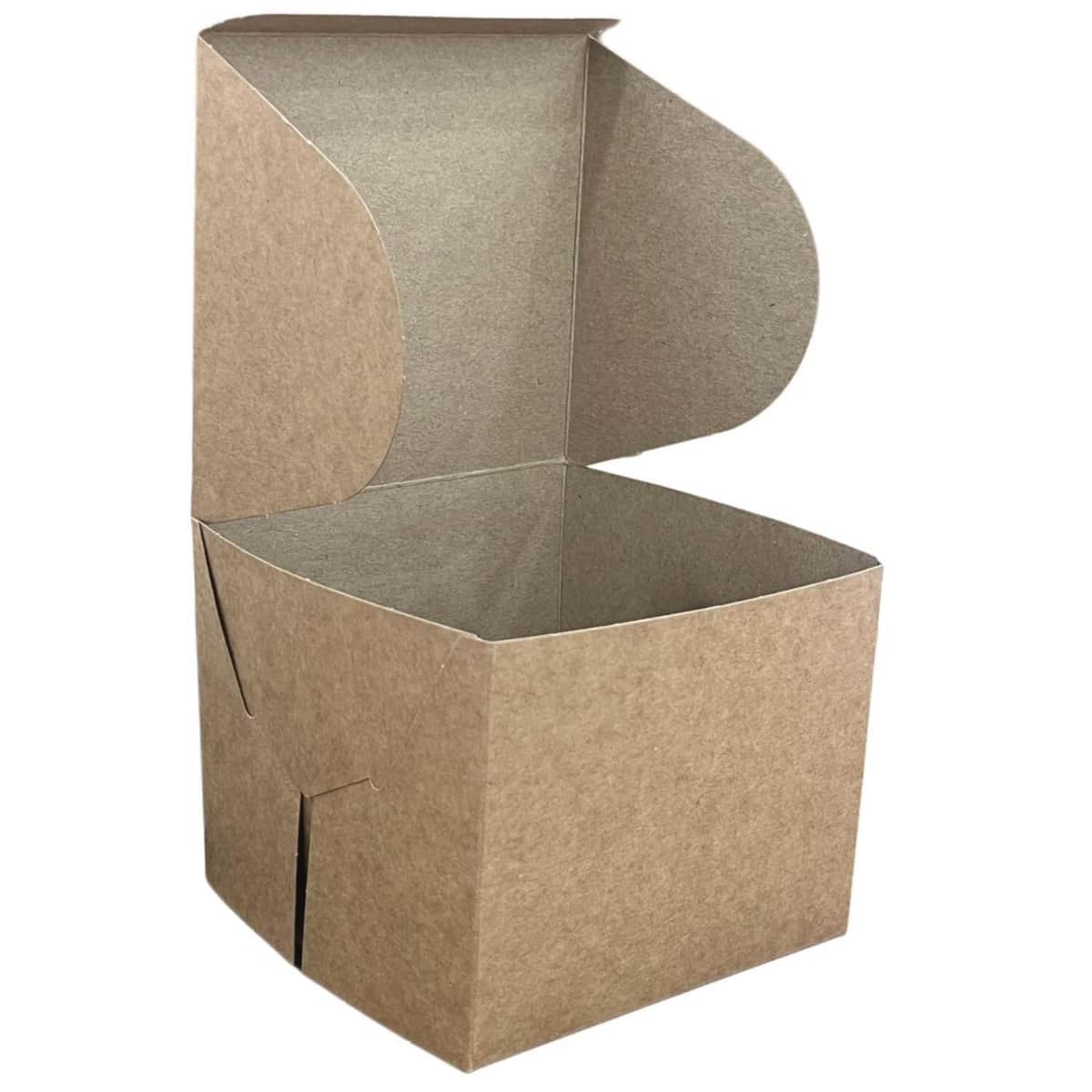 კრაფტის ერთჯერადი ტორტის ყუთი 12x12x10 სმ 100 ც - 3